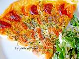 Tarte aux carottes, chorizo et mozza