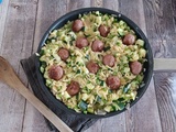 Orzo à la courgette et aux boulettes de poulet