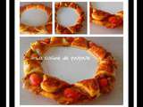 Tarte couronne tomates, mozza et chèvre