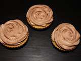 Cupcakes vanille ganache montée mi chocolat au lait mi chocolat blanc