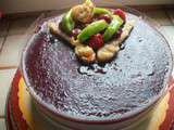 Entremet creme de nougat et framboises