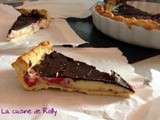 Tarte framboise et chocolat blanc, couche craquante au chocolat noir