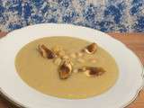 Velouté de panais, pois chiches et figues séchées