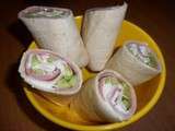 Wraps jambon, chèvre, concombre