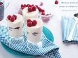 Mousse au chocolat blanc et framboises