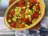 Courgette, tomates cerises et feta à l'airfryer