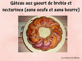 Gâteau façon flan au yaourt de brebis et nectarines (sans oeufs et sans beurre)