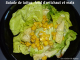 Salade de laitue, fond d'artichaut et maïs