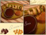 Brochettes de fruits sauce chocolat caramel