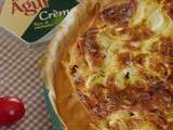 Quiche crème de St Agur oignons nouveaux échalotes