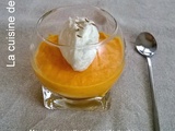 Verrine de mousse de carottes et sa quenelle de chèvre