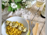Brochette de poulet mariné au zaatar et son riz parfumé
