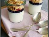 Panna cotta amande myrtille et crumble