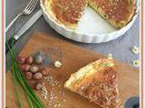 Tarte ciboulette, noisettes, graines de pavot, et tournesol