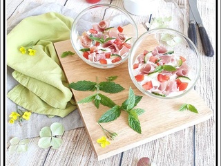 Tzatziki tomates et jambon cru