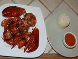 Homard caramélisé façon  shanghaï  et sa bisque