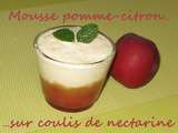 Mousse pomme-citron sur coulis de nectarines