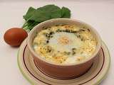 Gratinée d’Epinards-Oseilles à la Crème et son Œuf Cocotte au Four