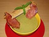 Velouté Frais Oseille-Menthe Croustillant Jambon