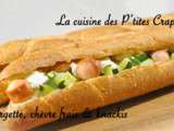 Baguette courgette, chèvre frais & knackis