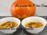 Soupe de potimarron aux dés de pleurotes