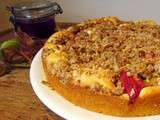 Gâteau à la rhubarbe, streusel de spéculoos