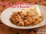 Crumble aux flocons d’avoine, bananes et pommes du jardin