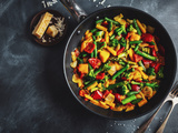 Légumes Sautés à la Poêle: Poivrons, Haricots Verts et Brocoli