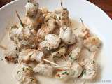 Mini brochettes de poulet, sauce au Jack Daniel’s