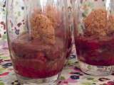 Verrine de Crème au Chocolat et Framboises aux Macarons de Fontevraud