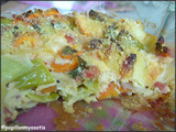 Gratin de poireaux, carotte, lardons [#faitmaison #recettedujour #legumes]