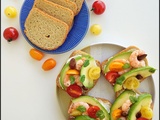 Tartines multicolores avocat, crevettes, tomates 🍞🥑🍤🍅