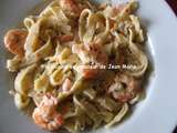 Tagliatelles saumon crevettes