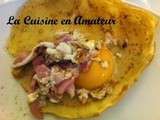 Crêpe garnie oeuf, reblochon et lardons