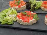 Tartare de tomates et mousse de thon