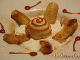 Bananes flambées, glace vanille, chantilly et caramel beurre salé