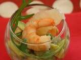 Verrine light Crevette, Pamplemousse, Avocat