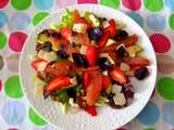 Carpaccio de saumon et de fraises en salade