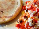 Coleslaw (au crabe) et naans fromage