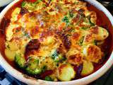 Gratin brocoli, pommes de terre au chorizo et au parmesan (pour adorer le brocoli...)