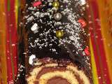 Bûche de Noël au nutella et son glaçage brillant