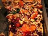 Courge butternut farcie au boeuf, cranberries et noix