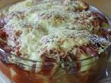 Gratin complet: fenouil, pomme de terre, oeuf, tomate et jambon