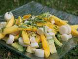 Salade d'avocats, coeurs de palmier et mangue au miel