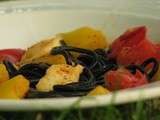 Spaghettis noires au calamar et mangue