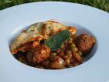 Tajine de boulettes de boulettes de boeuf aux petits pois