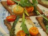 Tartelettes asperges, tomate et roquette