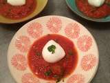 Mozzarella sur lit de tomates