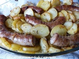 Saucisse de Toulouse confite et pommes de terre fondantes