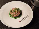 Tartare de veau et petits pois frais ( recette de l atelier des chefs)